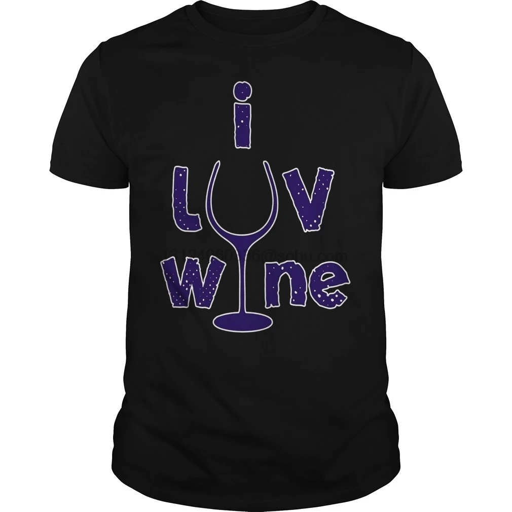 Мужская футболка с коротким рукавом I Luv Wine-забавные юмором изображением бутылки