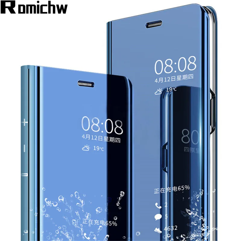 

ROMICHW Smart Mirror Flip Case For Redmi k20 Pro Note7 Pro 7A Xiaomi mi9 mi9T Pro Cover On Mix3 Max3 Redmi go Xiaomi mi8 Lite
