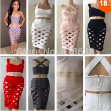 7 видов цветов светло-фиолетовый цвет сиреневый Открытые решетки кроссовер два 2 шт. длинные миди облегающее Бандажное платье ; цвет синий, серый; красные/бежевое платье+ пиджак