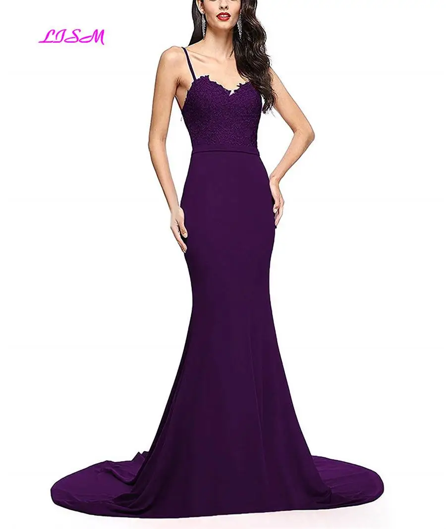 2019 New Elegant Mermaid Lace Evening Dresses Long Formal Party Dress Sweep Train Prom Evening Gowns vestido longo festa 2019 New Elegant Mermaid Lace Evening Dresses Long Formal Party Dress Sweep Train Prom Evening Gowns vestido longo festa