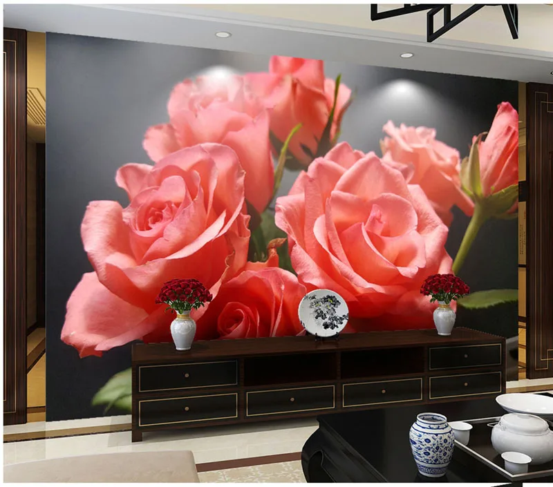 Мода 8d цветок обои настенное украшение Наклейки для детской комнаты и гостиной 8d фотообои 3D декор