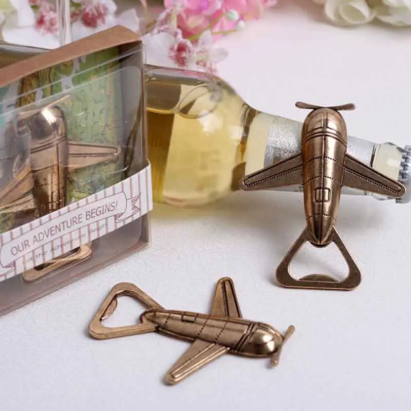 

20pcs/lot Creative Antique Plane Beer Bottle Opener "Let the Adventure Begin" Airplane Bottle Opener Wedding Gift Party Favor