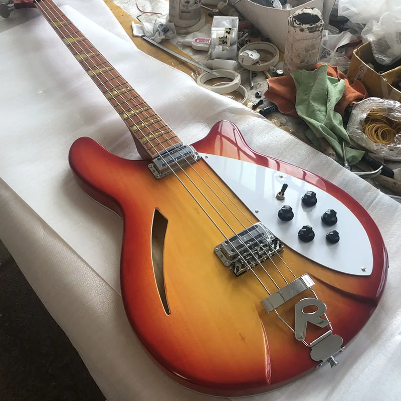 

High Quality 4 strings a fire glow paint Electric BASS Guitar,free shipping!