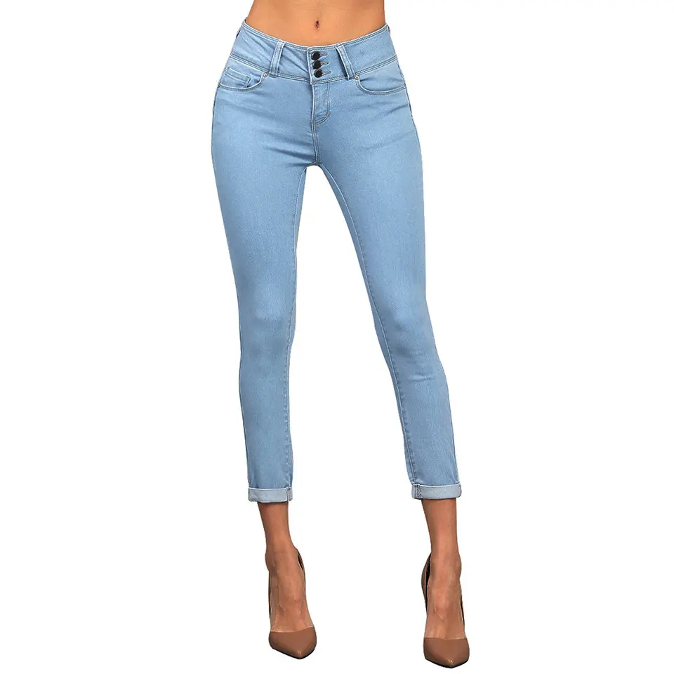 Light-Denim-Cuffed-Butt-Lifting-Skinny-Jeans-LC786015-4-1