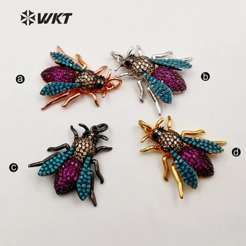

MP052 WKT New Fashion Pendanr CZ Micro Pave Insect With High Quality Electroplated For Women Jewelry Making Findings Pendant