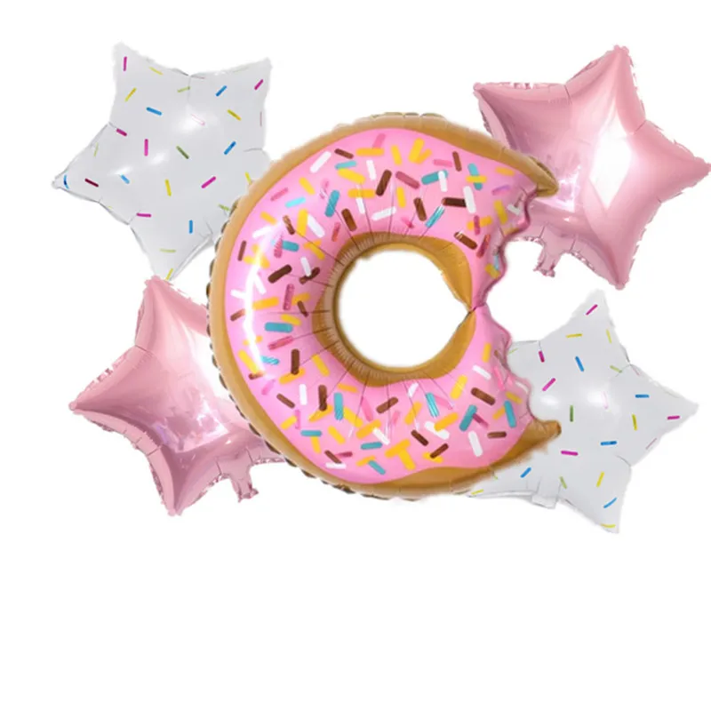 

5pcs New donut balloon baby birthday party decoration decorative inflatable Birthday balloon Dessert, cake balloon