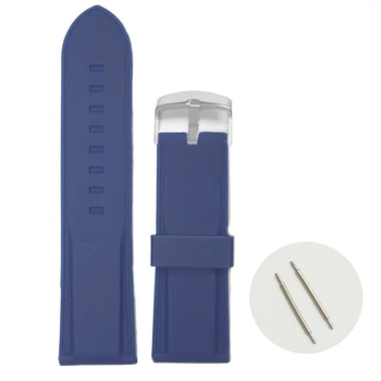 

26mm Blue Dress Silicone Jelly Rubber Unisex Watch Band Straps WB1054T26JB