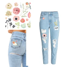Small Size Flower and Bird Heat Transfer Patch DIY T-Shirt Underware Jacket Hat Socks Ironing Heat Transfer Sticker Washable nucleation condensation and heat transfer