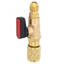 R410 латунный Холодильный шаровой клапан адаптер 45BAR хладагент шаровой клапан Разъем G1/4 G5/16