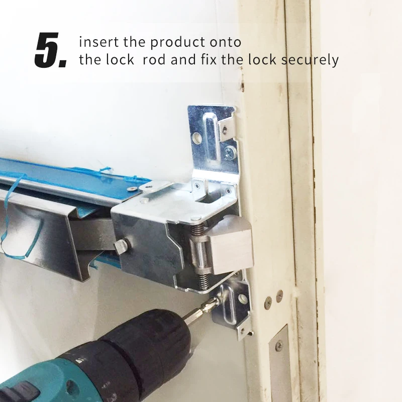 KAIDS Iron Paint Single Push Rod Lock Gate Bolt Fire Escape Doors Lock Anti-Panic Device Bar Exit Lock Push Bar Fire door lock