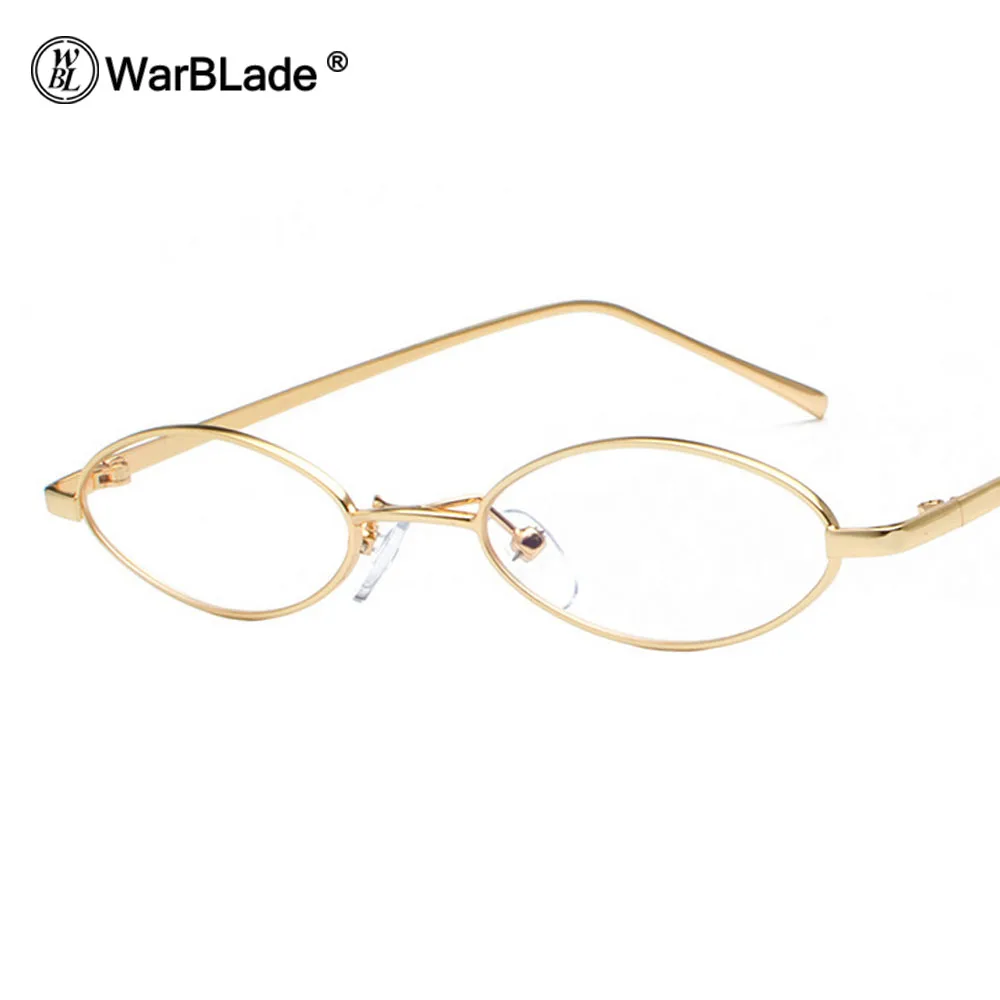 

WarBLade Small Oval Glasses Frame For Men Retro 2018 Gold Metal Frame Clear Lens Optical Eyeglasses Frame Women Unisex