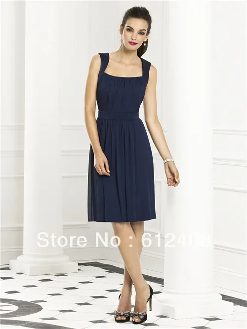 Navy Blue Knee Length Dresses