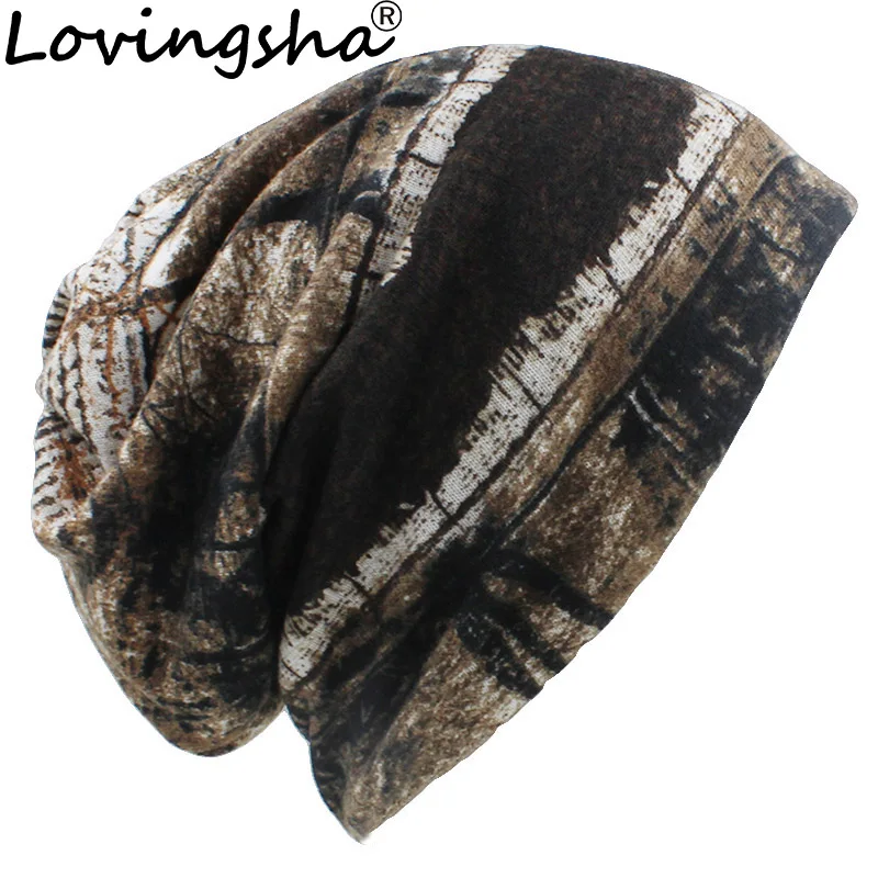 LOVINGSHA, Осень-зима, женские шапки Skullies Beanies, Винтажный дизайн, шапки двойного назначения для девушек, тонкие женские модные шарфы HT075