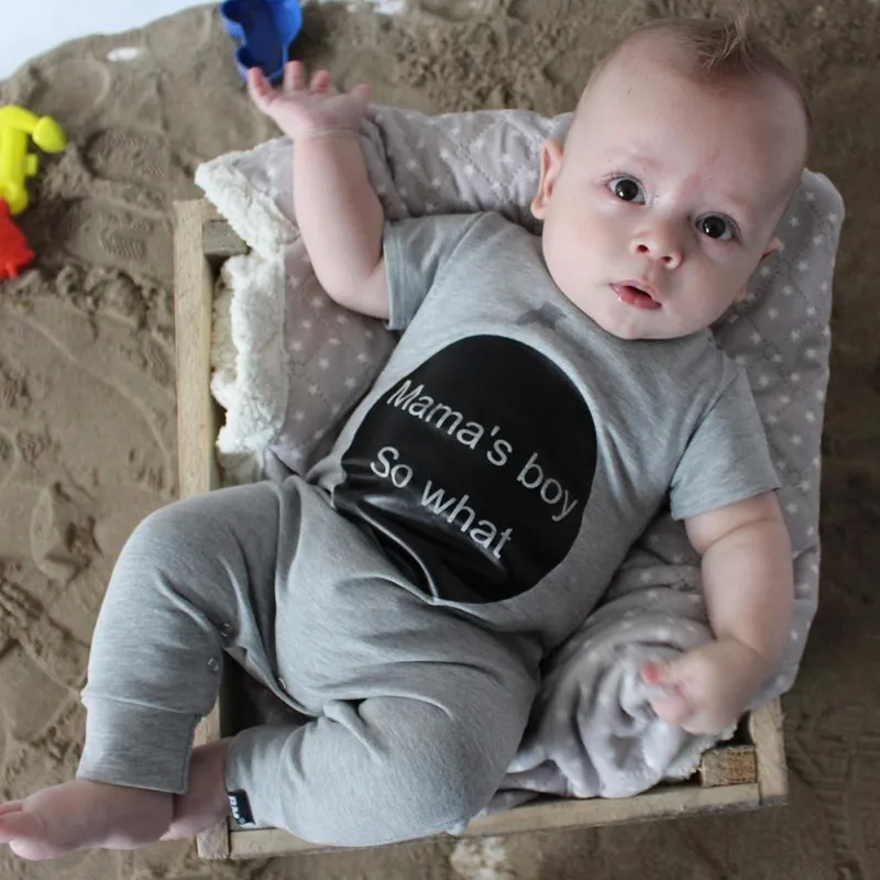 

Cute Infant Newborn Baby Girl Romper Letters Printed  Boy Jumpsuit Outfits Clothes 2 Colors