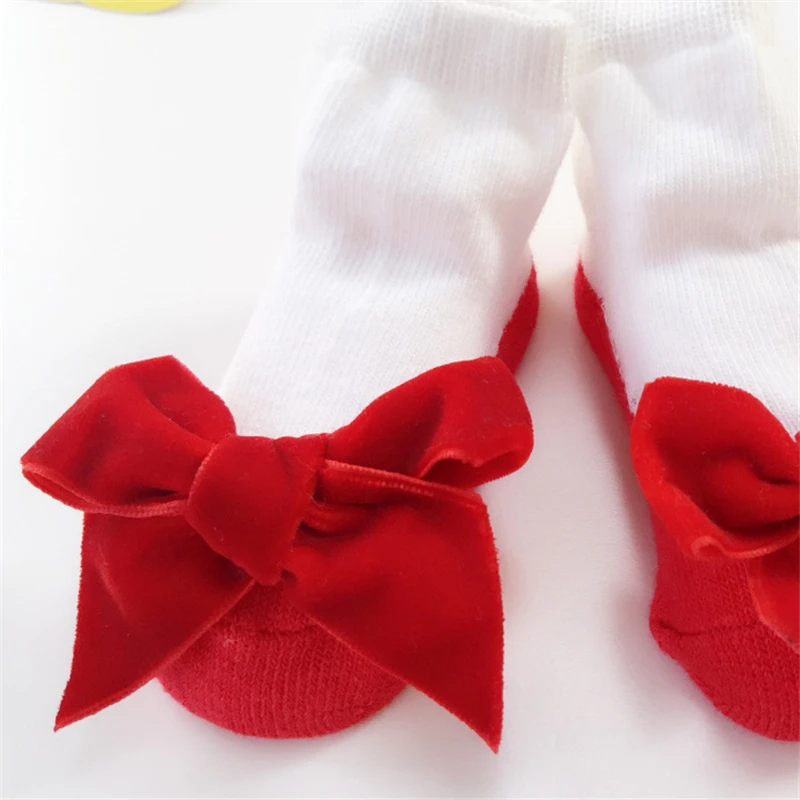 

Suede Bow Baby Socks Autumn and Winter Explosions Cute Princess Socks Beauty Baby Cotton Socks Sweat Deodorant Breathable