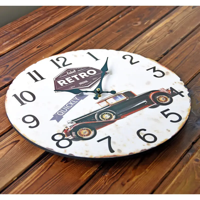 80 Nostalgic Home Decor Wall Mirror Modern Decorating Ideas New Arrival Retro Car Quickly Mute Wood Wall Clocks Nostalgic Home Decor Mural Large Clock For