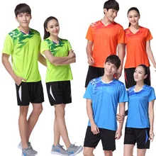 Новые футболки для бадминтона с короткими рукавами, спортивная форма для настольного тенниса, дышащая быстросохнущая футболка+ шорты, футболки для настольного тенниса