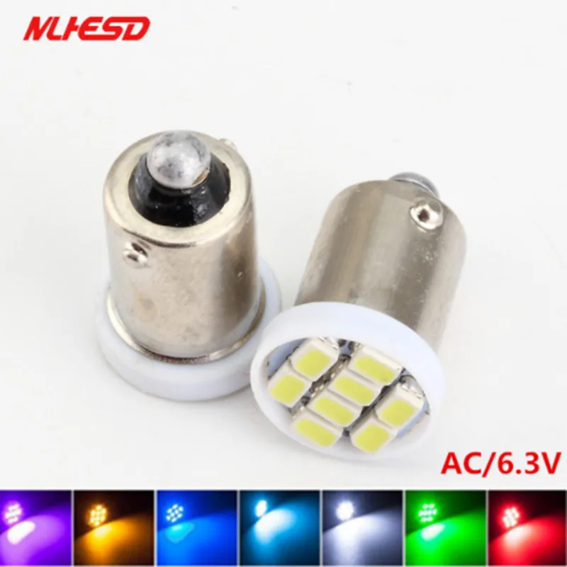 50 шт. 6,3 В BA9S 8 SMD 1206 светодиодный неполярный анти мерцающий AC DC 6 в 6,3 в пинбол машина без призрака белый синий красный зеленый желтый