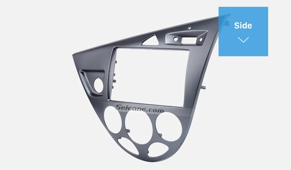 Seicane Silver Double Din Car Radio Fascia for 2006 Ford Fiesta Focus European LHD Audio Frame DVD Player Dash Mount