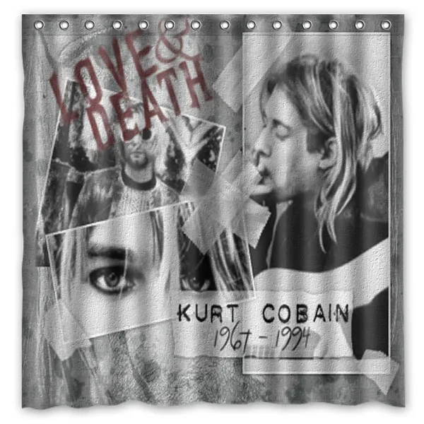 Kurt Cobain полиэстер водонепроницаемая занавеска для душа 71*71 дюймов плесени устойчивая занавеска для ванной Декор 12 шт. крючки