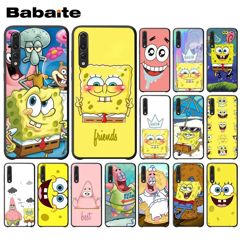 

Babaite SpongeBob SquarePants Sponge Bob Phone Case for Huawei P20 Mate20 Lite Honor Play 8A 8C 7C 5A Y6 Y5 II Psmart