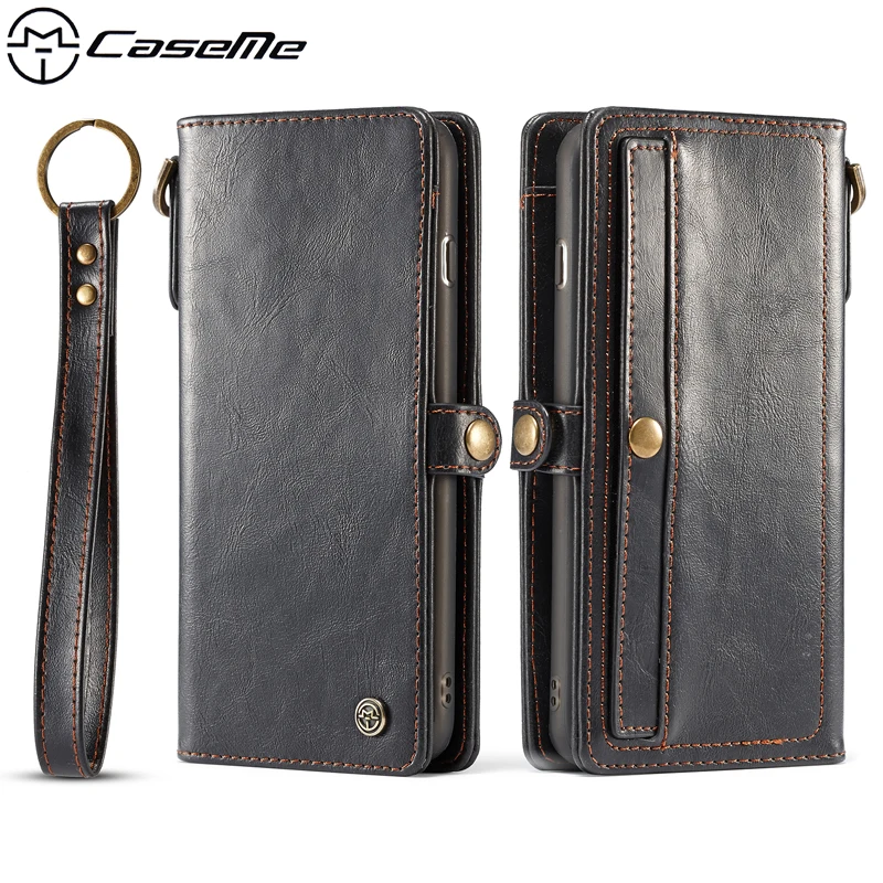 

CaseMe Cases For iPhone 6 Plus 6s Plus 6sPlus Luxury Retro PU Leather Case Zipper Wallet Card Pocket TPU Magnetic Back Cover