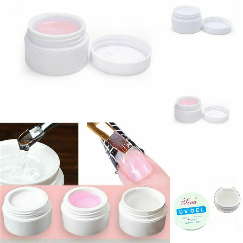 

Newest Gel Nail Polish Quick Building Nail Art Poly Gel Tips Clear&Pink&White Nail Tips Builder Art Extension Manicure DIY Tool
