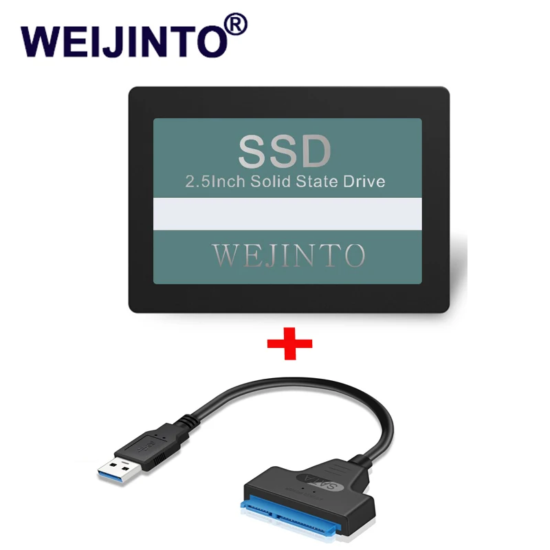 WEIJINTO SSD 60 Гб 240 ГБ 120 ГБ SSD 2,5 жесткий диск твердотельные диски 2," внутренний ssd128гб 256 ГБ и USB3.0 кабель sata3