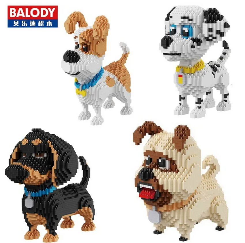 

2019 Balody Diamond Blocks Dog Model Small Bricks Dachshund Toy Assembly Brinquedos Action Figure Kids Gifts Toys for Children