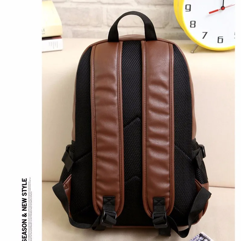 Qequeen الرجال حقيبة بو الجلود حقائب الرجال حقيبة مدرسية للمراهقين للماء محمول حقيبة الرجال حقائب سفر أسود/البني Qequeen الرجال حقيبة بو الجلود حقائب الرجال حقيبة مدرسية للمراهقين للماء محمول حقيبة الرجال حقائب سفر أسود/البني