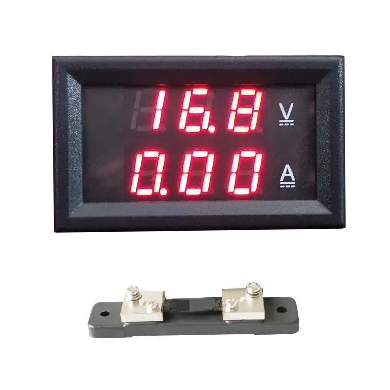 Мини 0 50A 4 5 30 в двойной красный светодиодный амперметр напряжения детектор тока