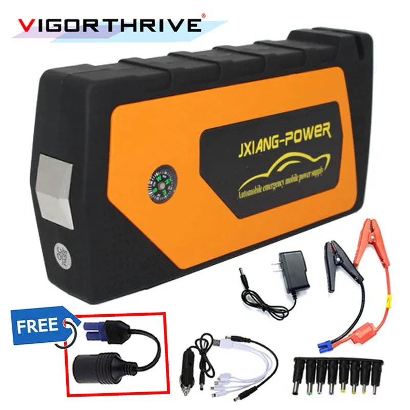 

Multi-Function Car Jump Starter Battery Booster 12V Emergency Starting Device For Car Output Car Charger Power Bank Portable