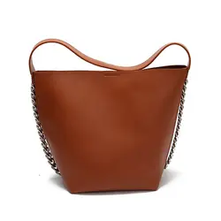 Женская сумка на плечо большой емкости цепь ведро сумки искусственная кожа женские сумки хозяйственная сумка ретро цепь сумка с