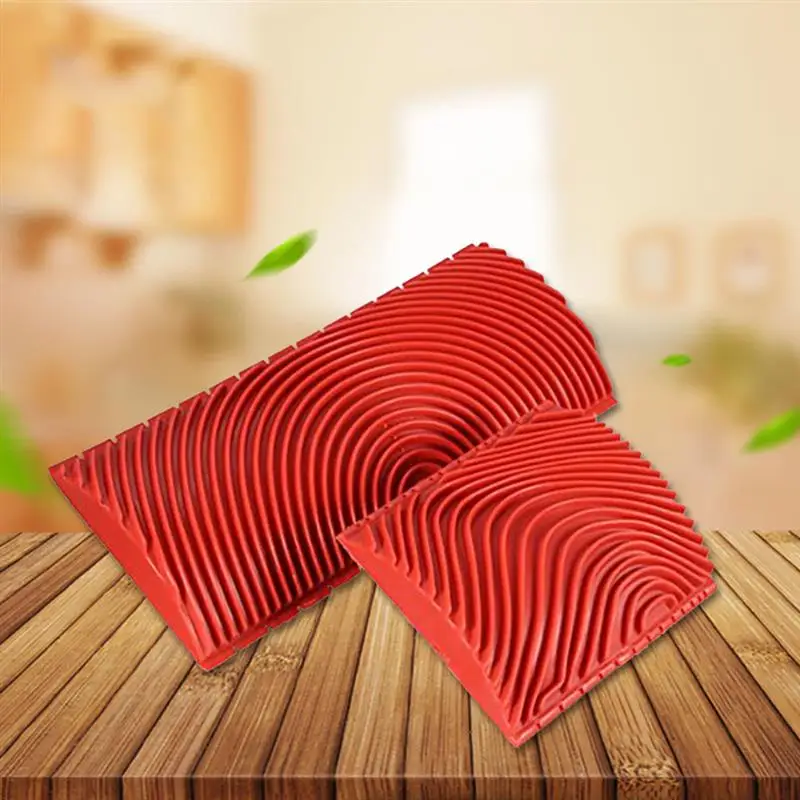 Mollytek 3 PCS Rubber Wood Graining Painting Tool Set for Wall Decoration 7 Inch Empaistic Wood Pattern Painting Roller 6 Inch Round Imitation Wood Grain Tool 4 Inch Wood Texture Tool with Handle