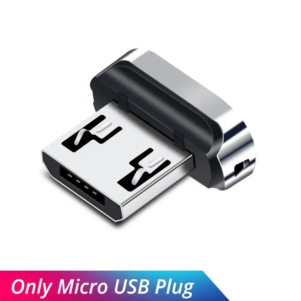 Магнитный кабель FONKEN, 3 А, Micro USB, магнитный кабель для быстрой зарядки, USB, зарядный кабель для телефона, Android, синхронизация данных, 1 м, 2 м, шнур для быстрой зарядки - Цвет: Micro Plug No Cable