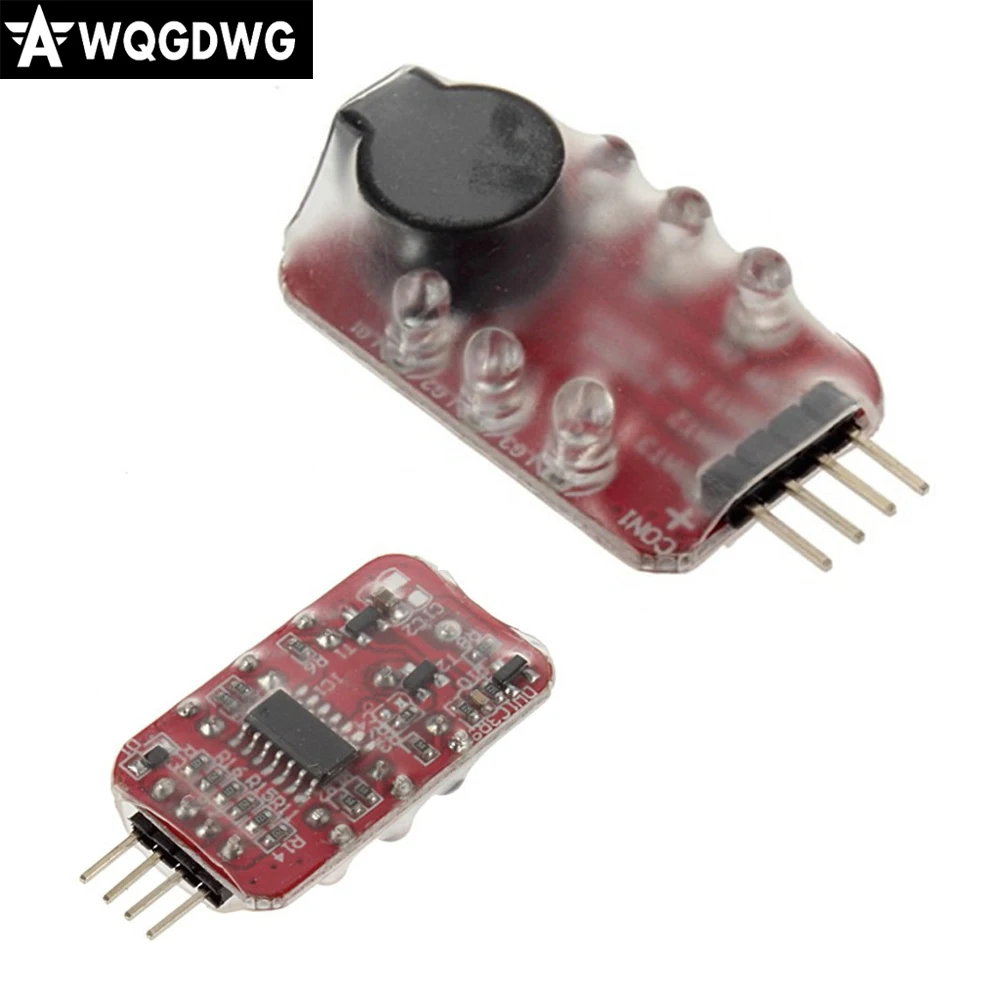 1pcs 7.4V 11.1V 2S 3S Cell Lipo Battery low voltage Alarm Buzzer Speaker LED indicator Dropship