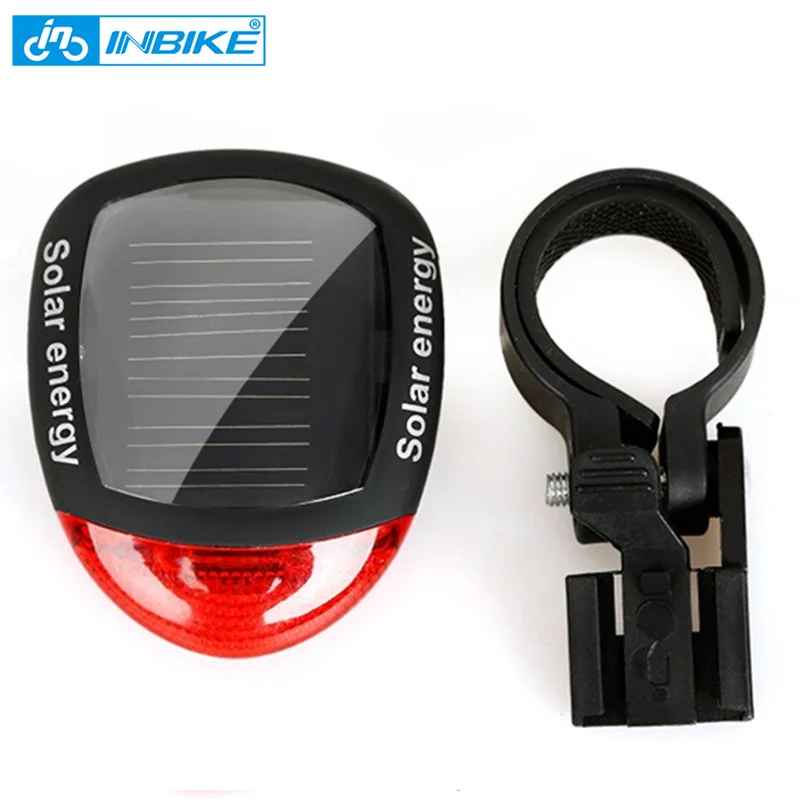 INBIKE Solar Led Cycling Lighting Mountain Road Bicycle Solar Power LED Rear Light Waterproof