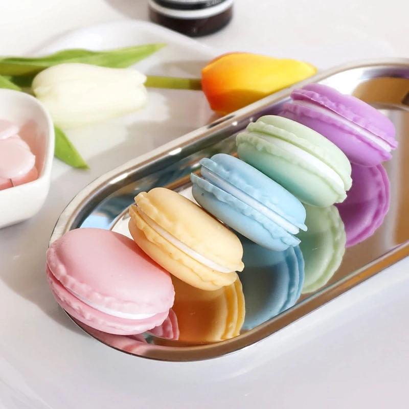 

6pcs Mini Macarons Desk Organizer Stationery Clip Holder Earphone Bag Jewelry Storage Box Case Clip Dispenser Storage Organizer