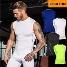 Для мужчин сжатия быстросохнущая жилет Бег Колготки футболка Sharp и фитнес-тренировки носить эластичный марафон Бег одежда