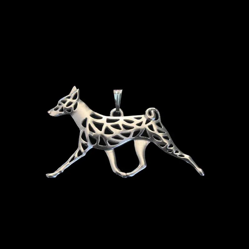 

2019 Women's Silver Plated Basenji Movement Pendants Lovers' Alloy Pet Dog Pendants