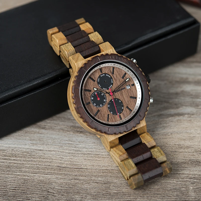 relogio masculino BOBO BIRD Watch Men Top Luxury Brand Wooden Timepieces Chronograph Quartz Watches Men's Gifts Drop Shipping