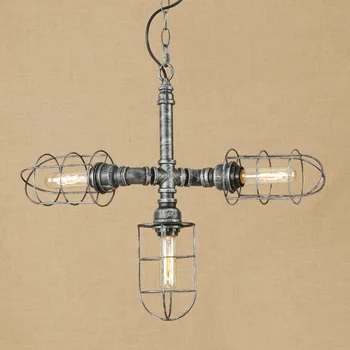 

Vintage Iron Painted Pendant Lamp LED Hanging Pendant Light Fixture Edison E27 Cage Kitchen Lights Bed Room Parlor Dining Room