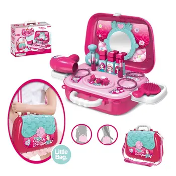 

Simulated Makeup Shoulder Bag Set Role Play Cosmetic Dressing Suitcase for Kids Children Beauty Kit Toys Birthday Gifts