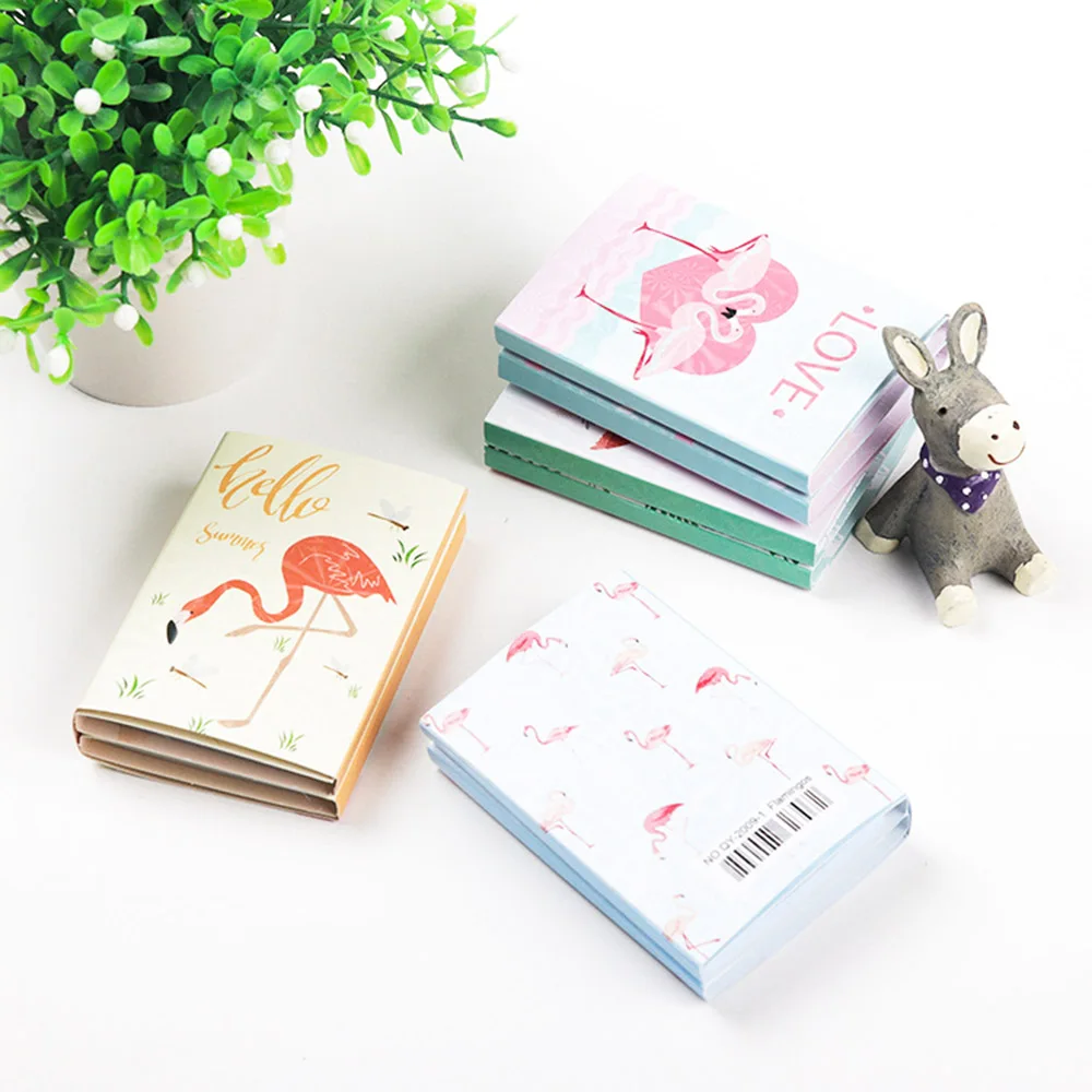 Фламинго блокнот для заметок Kawaii 6 складных бумажных липких планировщик наклейки
