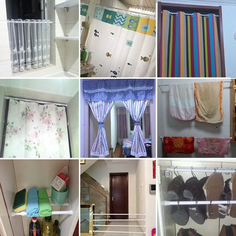 

Telescopic Rod Curtain Rod High Carbon Steel Strut Household Bedroom Bathroom Kitchen Accessories Multifunctional