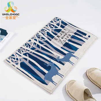 

1PCS/Lot New Cut Elk Deer Printed Rugs Living Room Doormat Carpets Absorbent Bath Mat Floor Bedroom Carpet 45x180cm Large Size