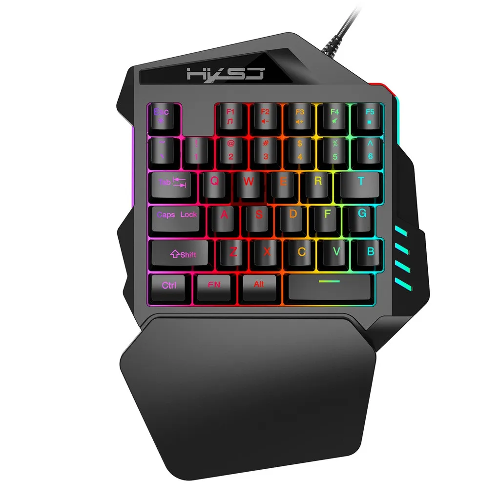 Проводная клавиатура VOBERRY проводная USB мини FN + ESC светящаяся светодиодная