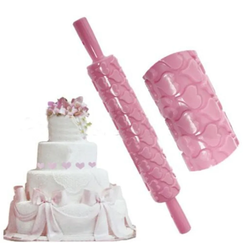 

VOGVIGO 1PCS Plastic Pattern Rolling Pin Cake Embossing Roller Sugarcraft Decorating Rolling Pin DIY Kitchen Baking Tools