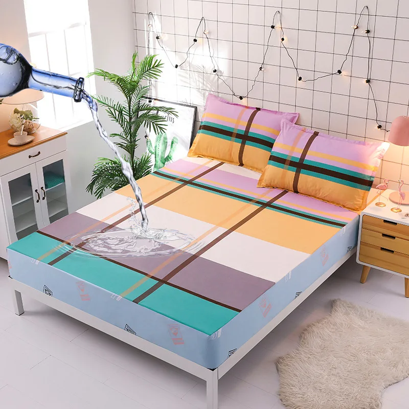 

European style TPU Waterproof mattress Cotton bed cover 1.5m 1.8m 2m all-inclusive Breathable mattress bedcover fitted sheet