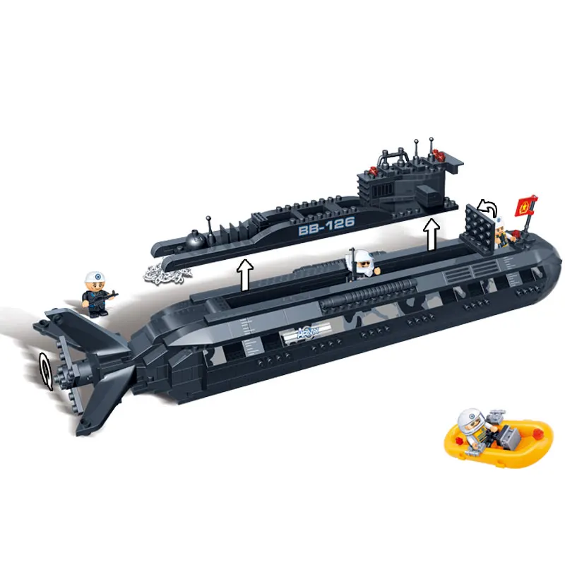 BanBao Военная подводная лодка военные корабли U boat строительные блоки обучающая